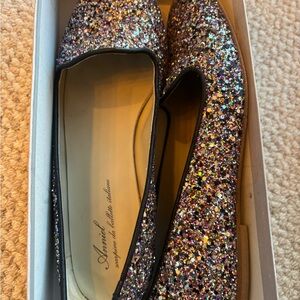 Anniel Sparkling Multicolor Glitter Loafers
